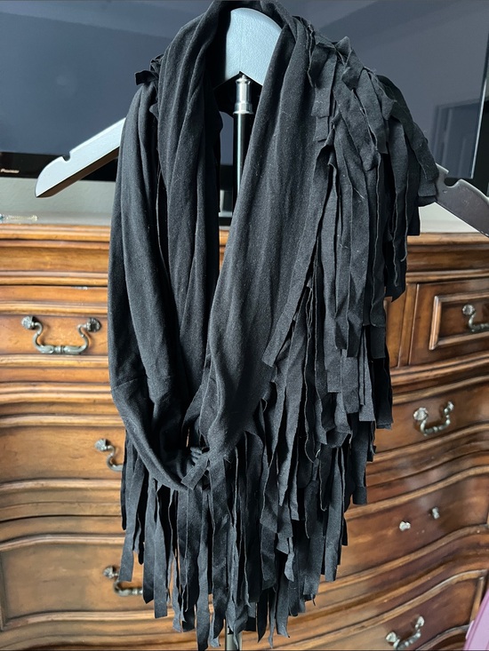 Accessories - Black Fringe Infinity Scarf